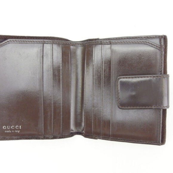 Gucci Wallet Purse Folding wallet G logos Brown Woman Authentic Used L580 - Picture 6 of 6